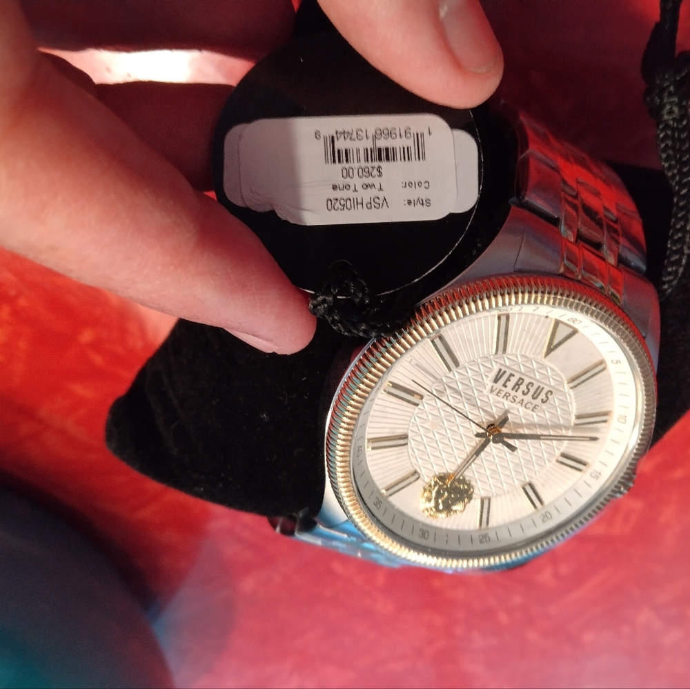 Versus Versace Silver and Gold Large Face Watch